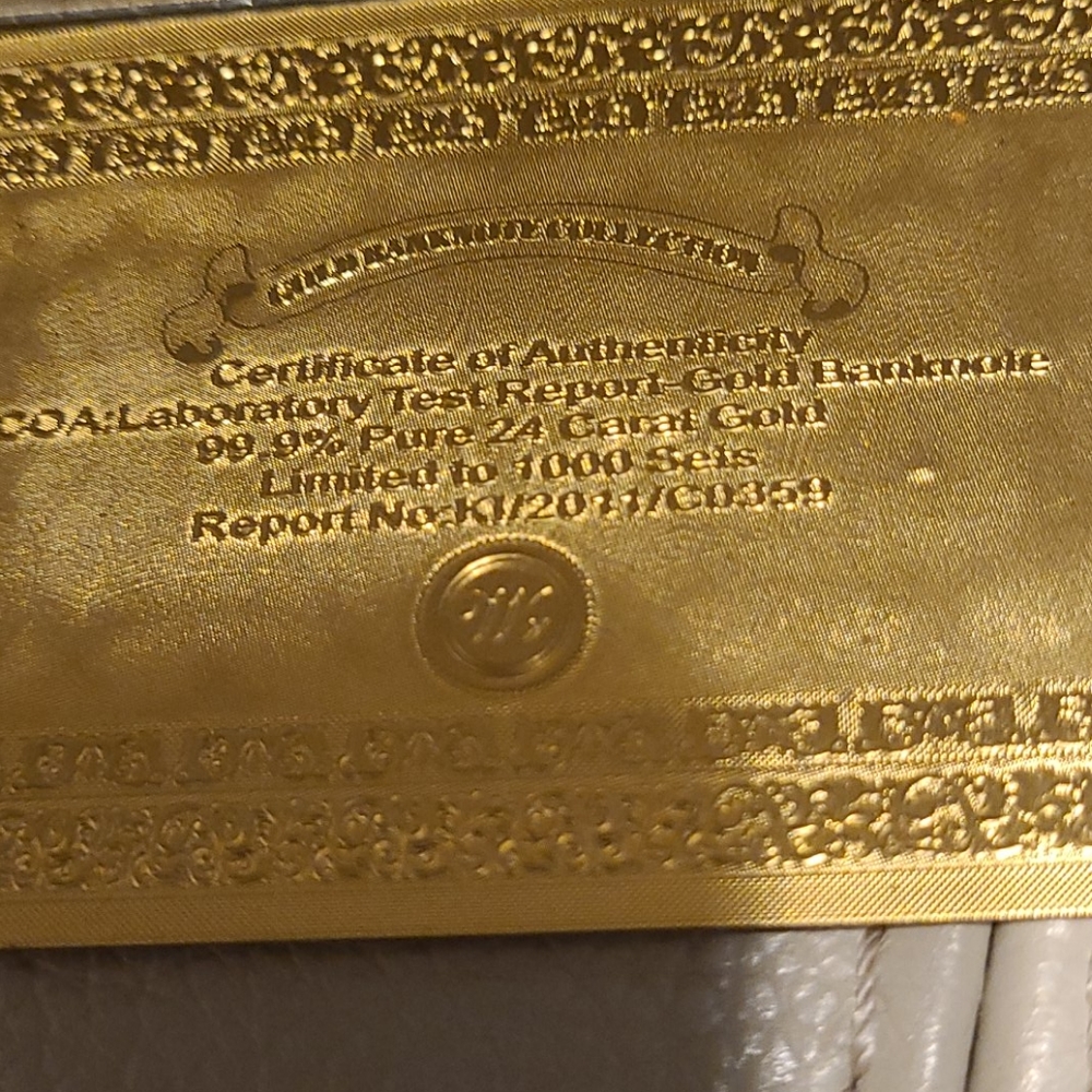 Collectors 24k gold 1000.000 dollar bill with cert - Picture 3 of 3